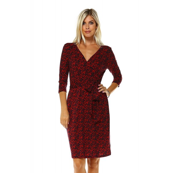 Marcelle Margaux Womens Faux Wrap Dress