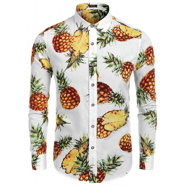 COOFANDY Pineapple Hawaiian Sleeve Tropical