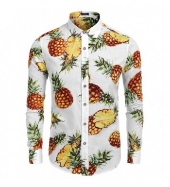 COOFANDY Pineapple Hawaiian Sleeve Tropical