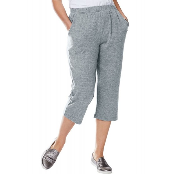 Women's Plus Size 7-Day Knit Capris - Medium Heather Grey - CZ12HFLXK5Z