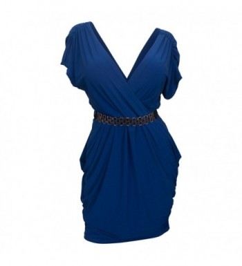 eVogues V Neck Bodice Dress Royal