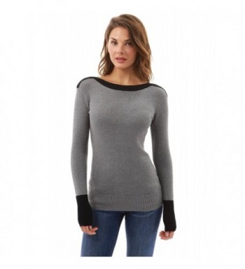 PattyBoutik Womens Shoulder Sweater Black