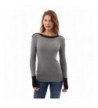 PattyBoutik Womens Shoulder Sweater Black