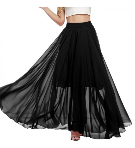 Zeagoo Contrast Double Chiffon Pleated