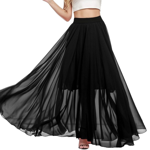 Zeagoo Contrast Double Chiffon Pleated