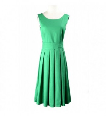 Audrey Hepburn' Vintage 1950's Rockabilly Swing Dress - Green - CU11VU3BT21