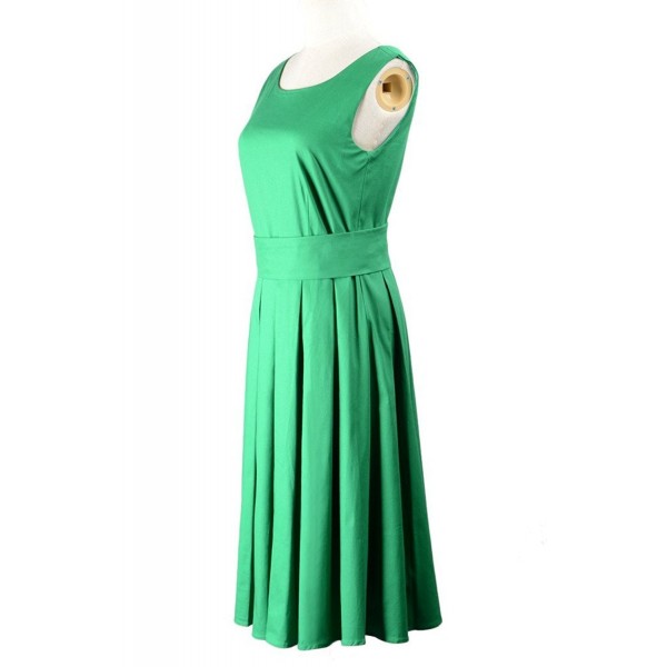 Audrey Hepburn' Vintage 1950's Rockabilly Swing Dress - Green - CU11VU3BT21