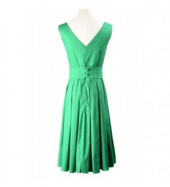 Audrey Hepburn' Vintage 1950's Rockabilly Swing Dress - Green - CU11VU3BT21