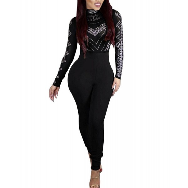 Through Digital Bodycon Jumpsuits Clubwear