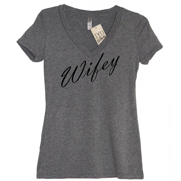 Wifey Shirt Women's Soft Tri-blend V Neck - CI12372OBGN