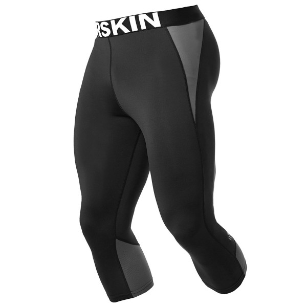 Men's 3/4 Compression Tight Pants Base Under Layer Running Shorts Warm ...