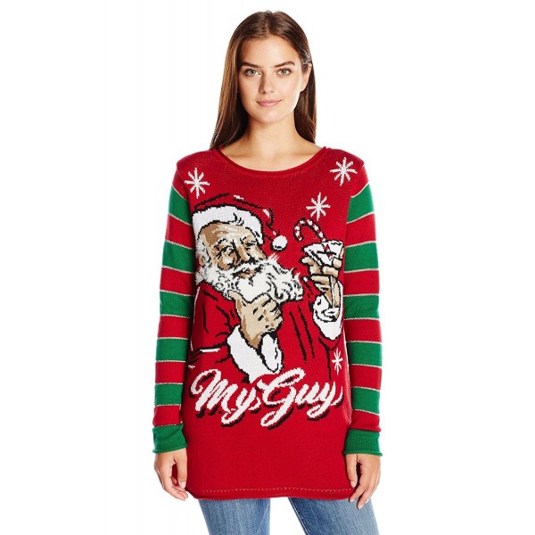 Ugly Christmas Sweater Women's My Kind Of Guy Santa Sweater - Cayenne ...