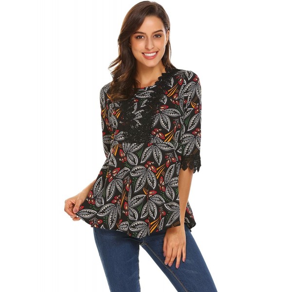 SoTeer Womens Printed Sleeve Pleated