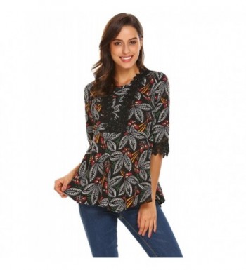 SoTeer Womens Printed Sleeve Pleated