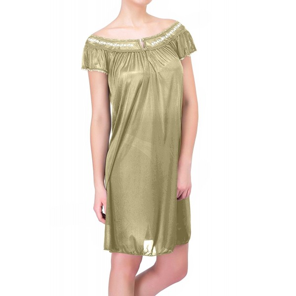Ezi Womens Lingerie Nightgown GreenYellow