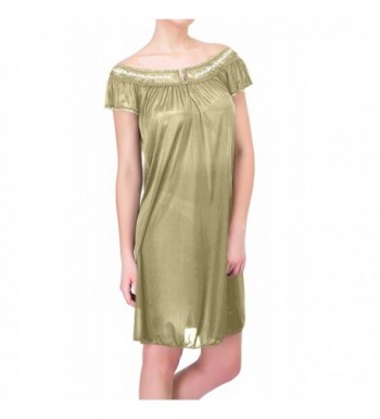 Ezi Womens Lingerie Nightgown GreenYellow