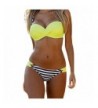 Podlily Womens Swimwear Stripes Triangle