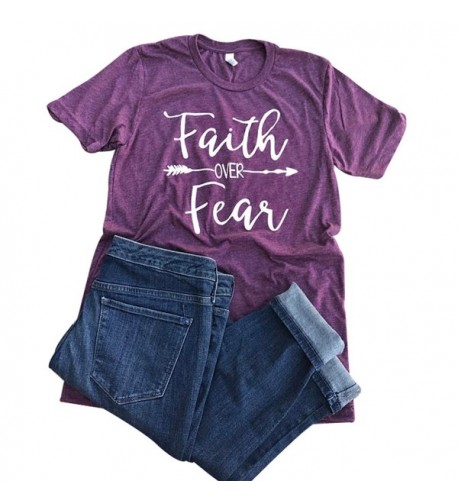 Womens Faith Letters Sleeve Purple