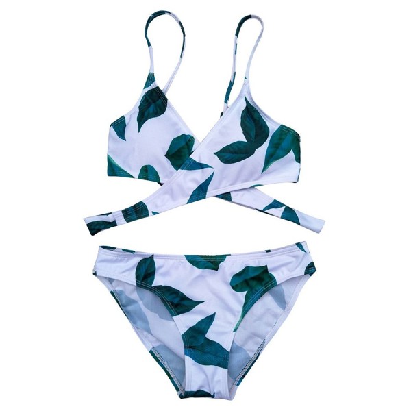 Pxmoda Strappy Leaves Bikini Swimsuit