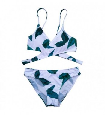 Pxmoda Strappy Leaves Bikini Swimsuit