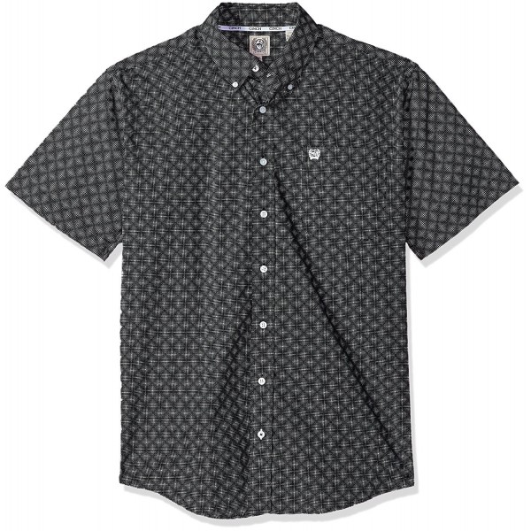 Men's Classic Fit Short Sleeve Button One Open Pocket Print Shirt ...