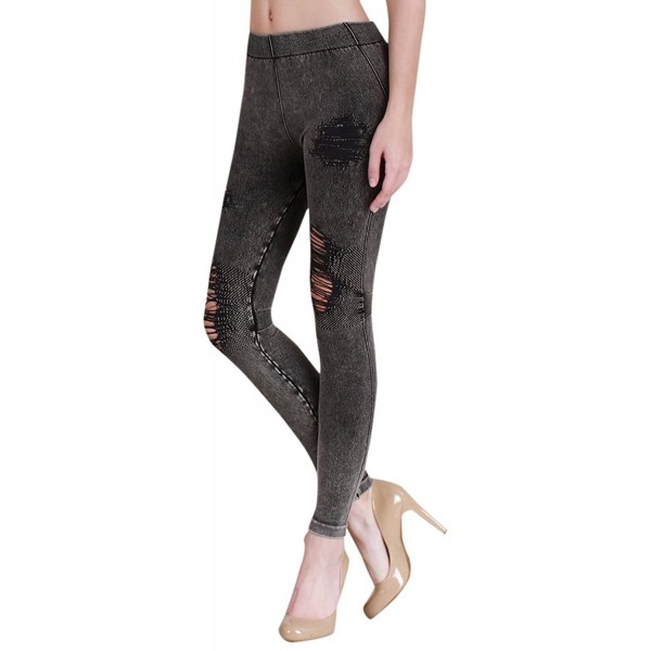 Nikibiki Seamless Destroyed Jeggings Charcoal