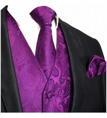 Mens Paisley Vest Chest Purple