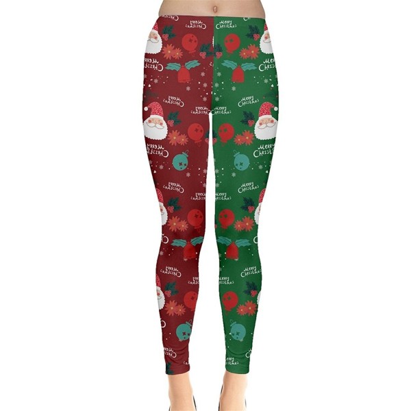 CowCow Womens Green Santa Leggings