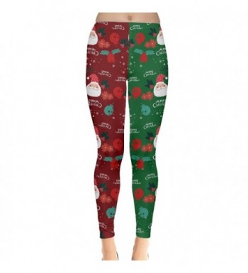 CowCow Womens Green Santa Leggings