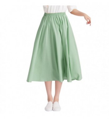 Cotton Flare Skirts Women Pleated