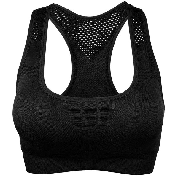 Women Wireless Sports Bra Padded Exercise Bra Quick-Dry High Impact ...