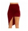 Stretchy Asymmetrical High Bodycon Burgundy