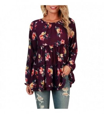 Tutorutor Womens Floral Draped Burgundy