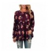 Tutorutor Womens Floral Draped Burgundy