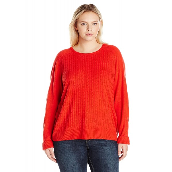 Sag Harbor Cable Front Pullover Cashmerlon