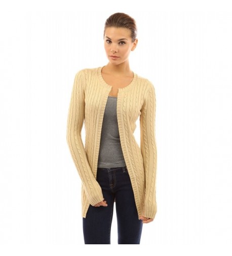 PattyBoutik Womens Cable Front Cardigan