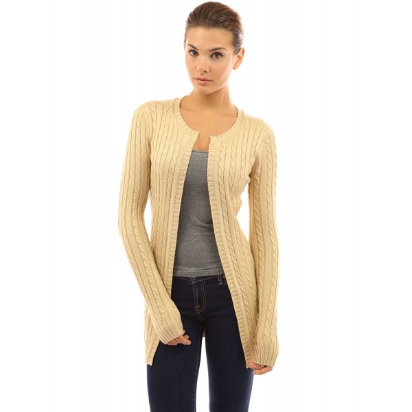PattyBoutik Womens Cable Front Cardigan