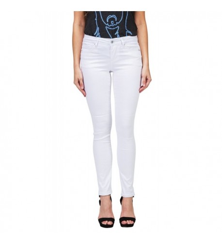 Women Basic colorful Jeans White