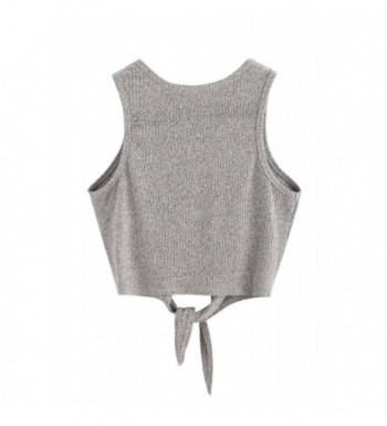 Crop Top Women Vest Ribbed Tank Top - Grey - CS12MAK11PP