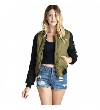 ToBeInStyle Womens Contrast Bomber Jacket