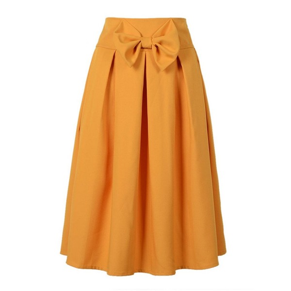 CHARLES RICHARDS Womens Yellow Bowknot