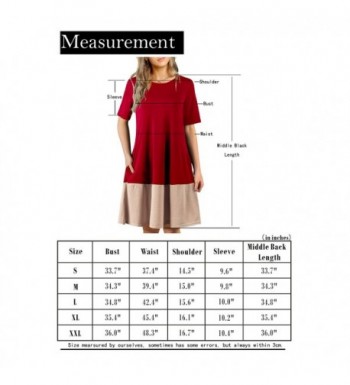Women's Tunic Swing T-Shirt Dress Short Sleeve Casual Midi Dress - Red ...
