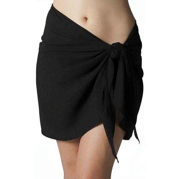 Short Black Swimsuit Sarong Cover