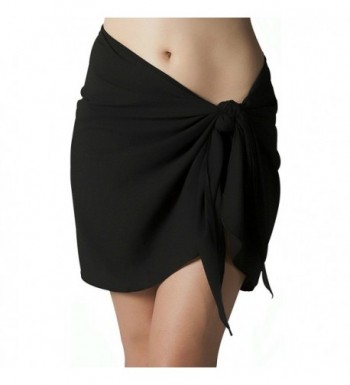 Short Black Swimsuit Sarong Cover