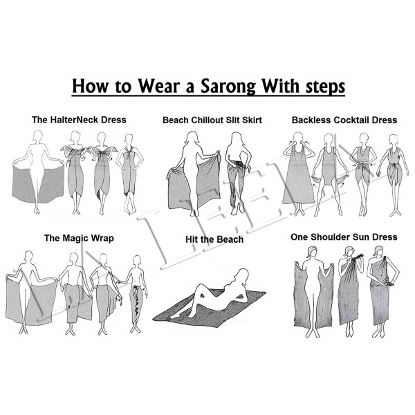 Sarong Bathing Suit Pareo Wrap Bikini Cover up Womens Skirt Swimsuit ...