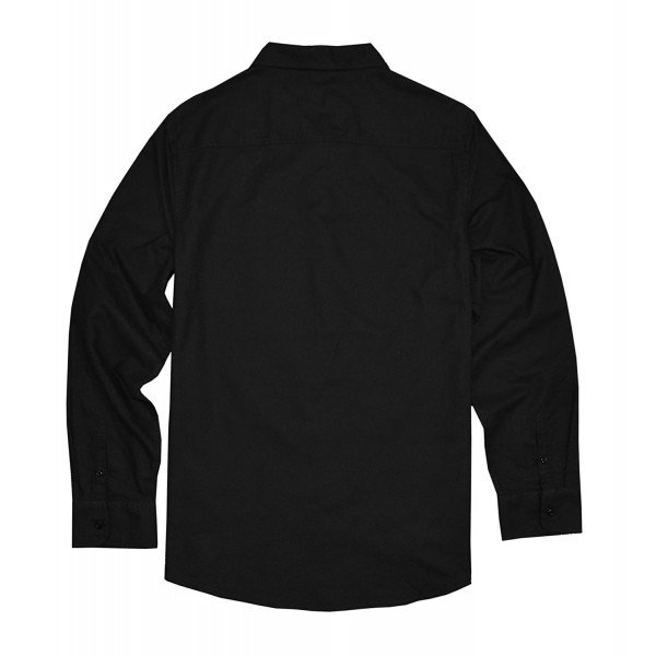 Women's Cotton Long Sleeve Button Down Shirt - Black - CF182MQDMIU