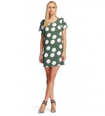 Womens Short Sleeve Polka Green