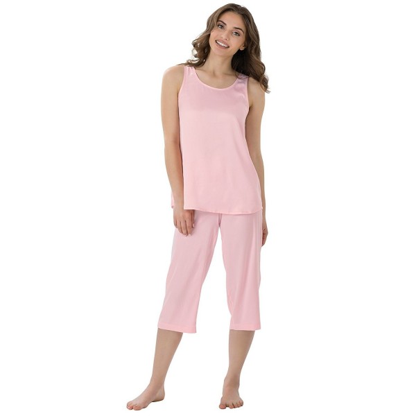 PajamaGram Womens Satin Cropped Pajamas