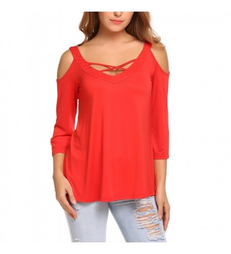 womens Casual Shoulder Sleeve Blouse