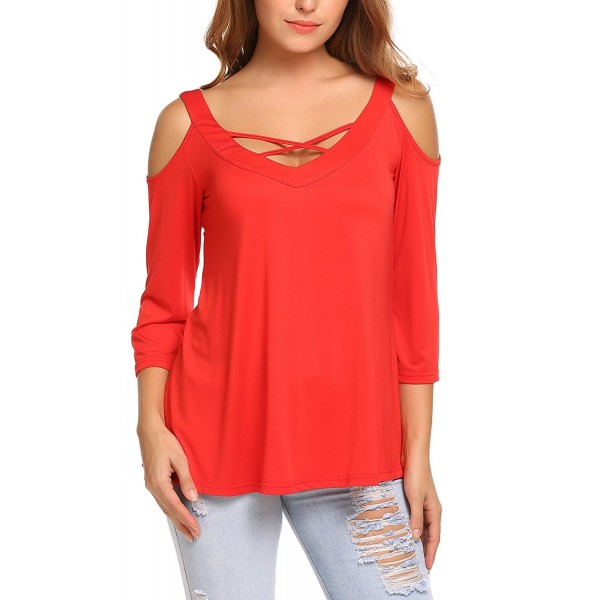 womens Casual Shoulder Sleeve Blouse